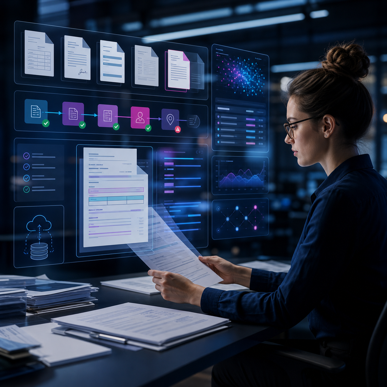 A document specialist extracting and validating structured information from business files